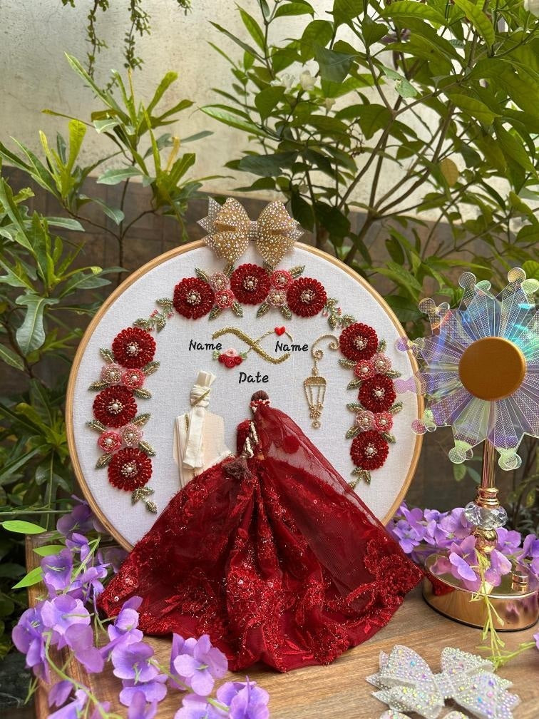 Customized Embroidered Wedding hoop