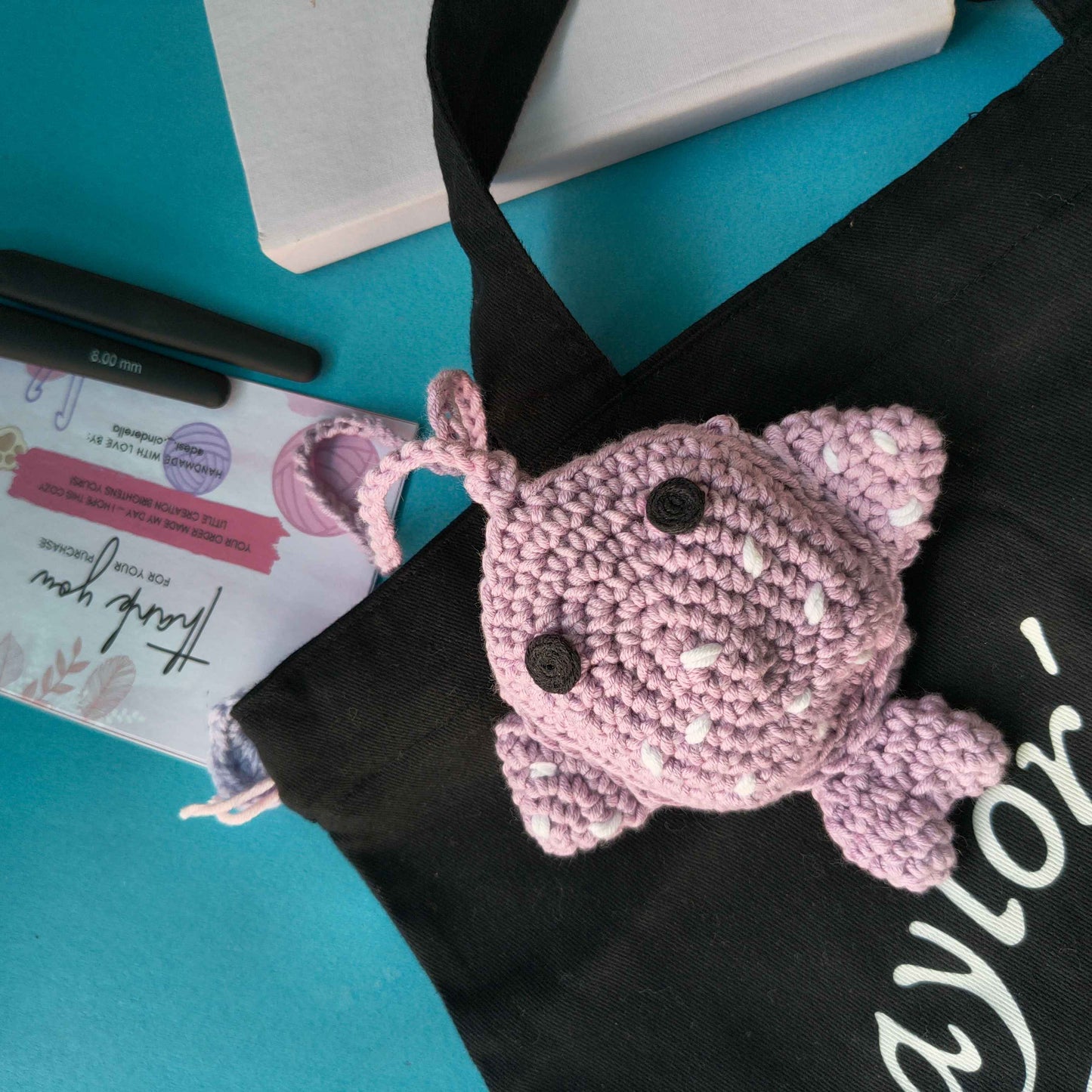 
                  
                    Baby Whale Mini Pouch with String – Handmade Crochet Bag
                  
                