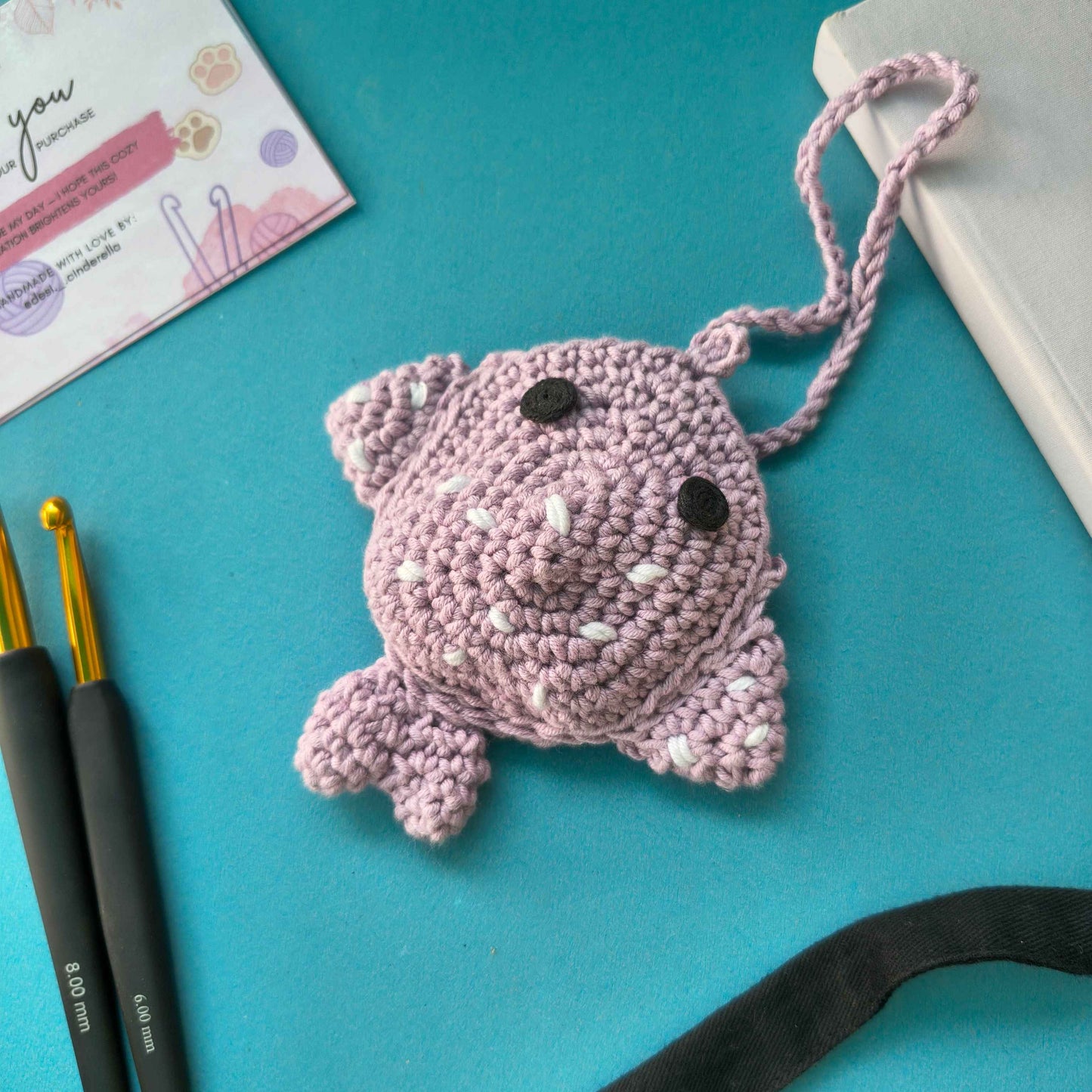 
                  
                    Baby Whale Mini Pouch with String – Handmade Crochet Bag
                  
                
