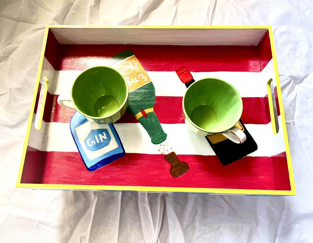 
                  
                    Wine Tray | Hand Painted serving tray
                  
                