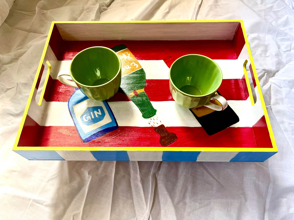 
                  
                    Wine Tray | Hand Painted serving tray
                  
                