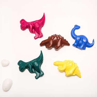 Handmade Non-toxic Jumbo Dinosaur Shaped Crayons Set of 5