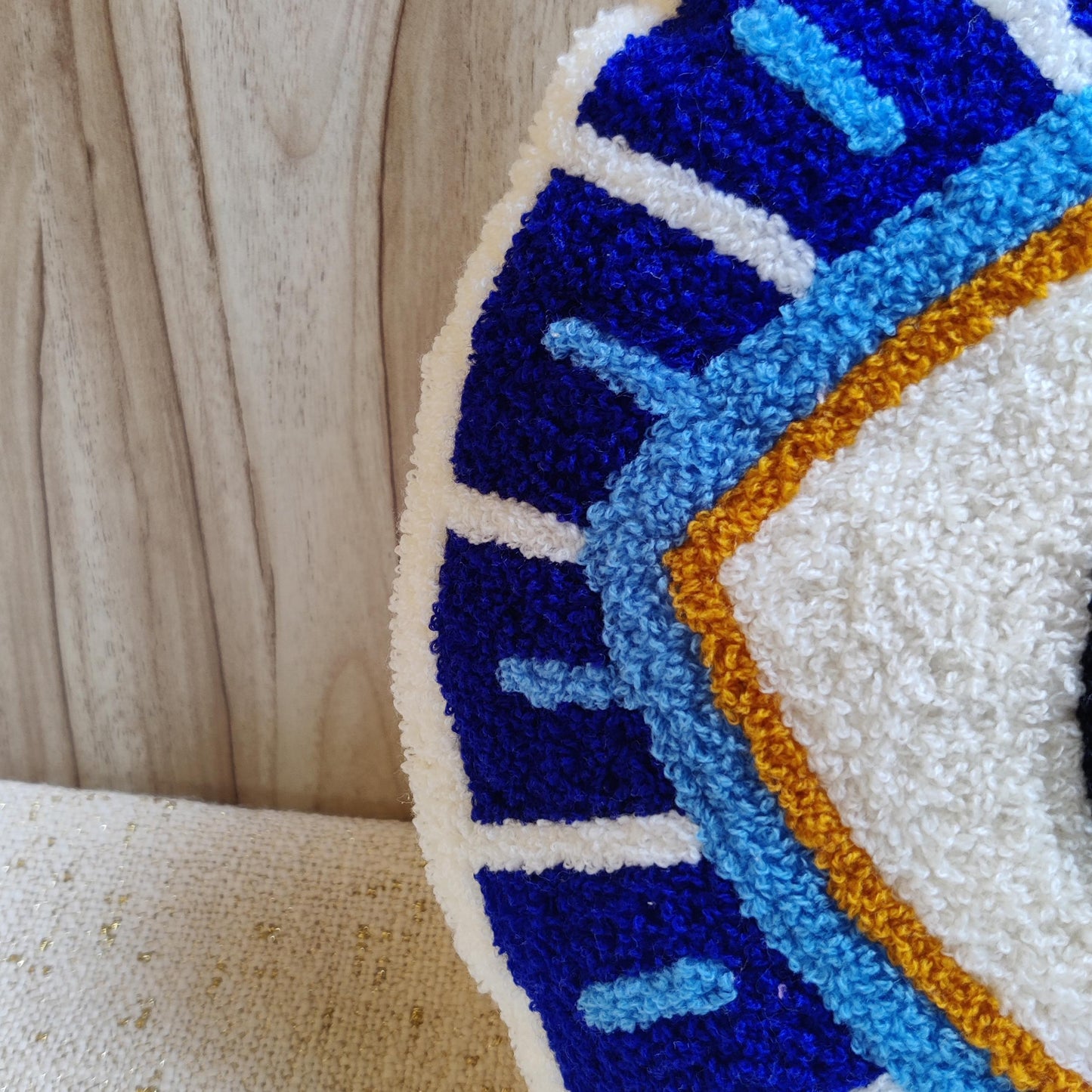 
                  
                    Blue Cotton Hand Embroidered Guardian Eye to Evil Eye Pillow Cover
                  
                