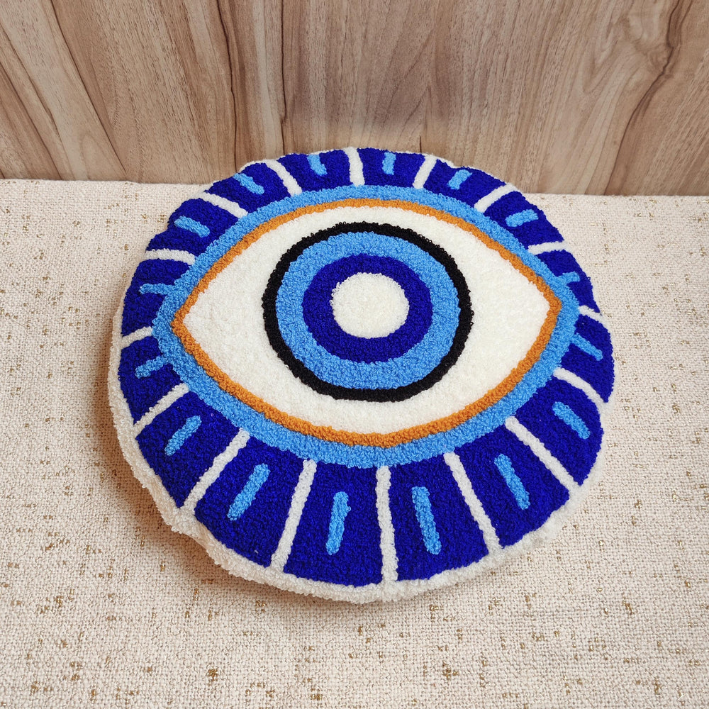 
                  
                    Blue Cotton Hand Embroidered Guardian Eye to Evil Eye Pillow Cover
                  
                