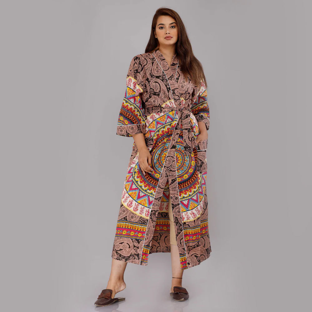 
                  
                    Kery Pattern Kimono Robe Long Bathrobe For Women (Brown)
                  
                