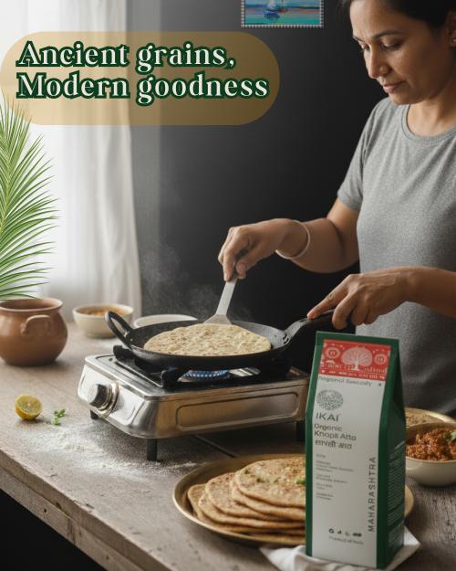 
                  
                    Organic Khapli Atta | Emmer wheat Flour | Regional Specialty - Maharashtra | 900g
                  
                