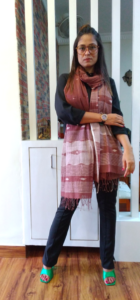 
                  
                    KHAYAL ~ Handwoven Pure Jamdani Designer Stole...a Classic Style Statement.
                  
                