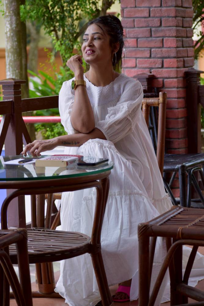 
                  
                    SIROCCO -Handwoven Muslin Cotton Flared & Embroidered Casual Wear / Summer Dress / Party Wear /Long Boho White Dress.
                  
                