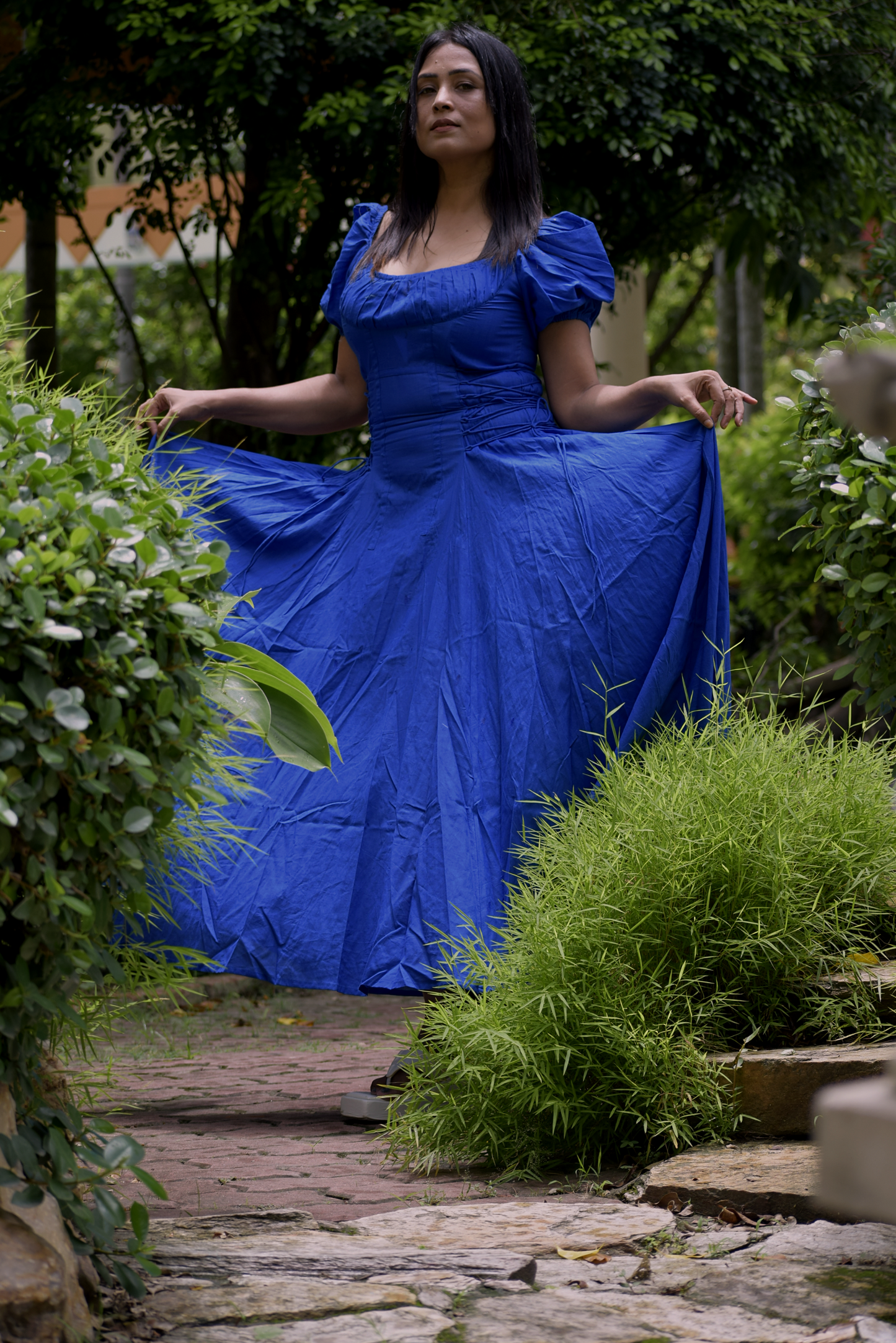 
                  
                    MONSOON’S DANCE II~ Layered Corset Shape Handmade Maxi Dress in handwoven Cotton / Summer Dress / Party Wear
                  
                