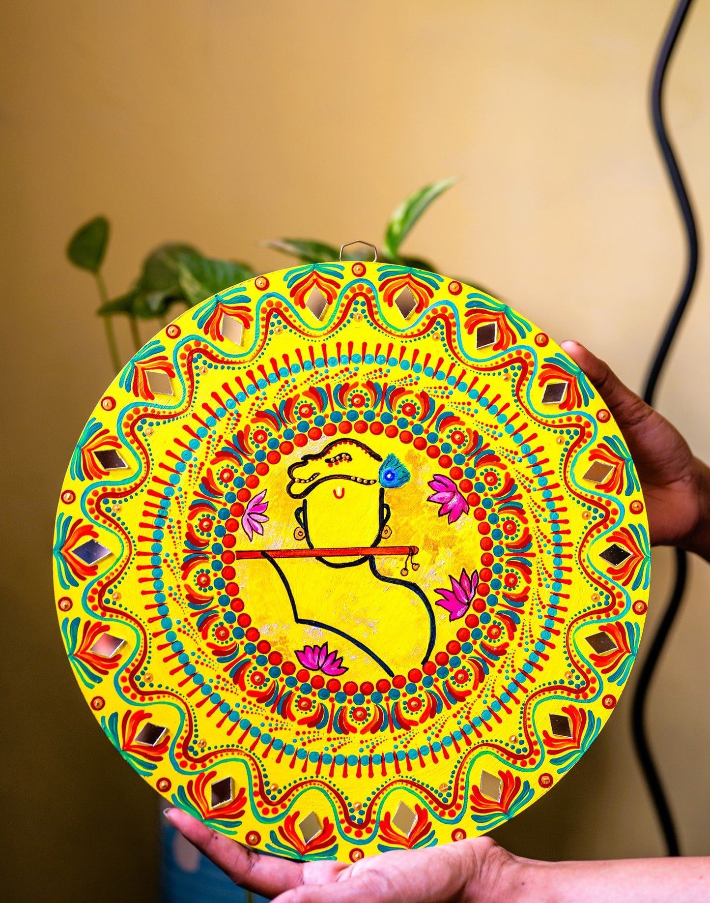 
                  
                    Murlidhar Yellow Mandala Home Decor 12 inches
                  
                