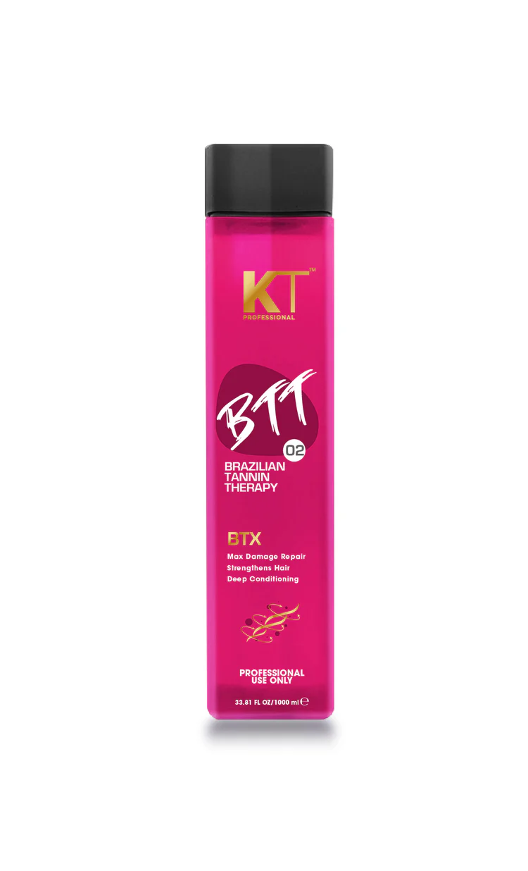 KT Professional BTT 2 Brazilian Tannin Therapy (BTX) - Max Damage Repair, Strengthens Hair, Deep Conditioning - 1000ml