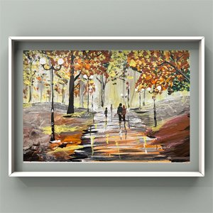 'Love in Dreamy Forest' - Acrylic Painting - Kreate- Painting