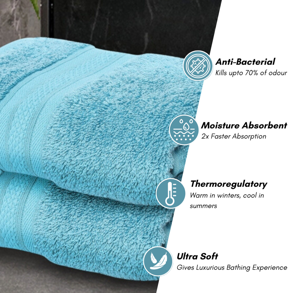 
                  
                    Natsbyte Bamboo Fiber Face Towel - Turquoise (Pack of 2)-30 x 30 cm Each
                  
                