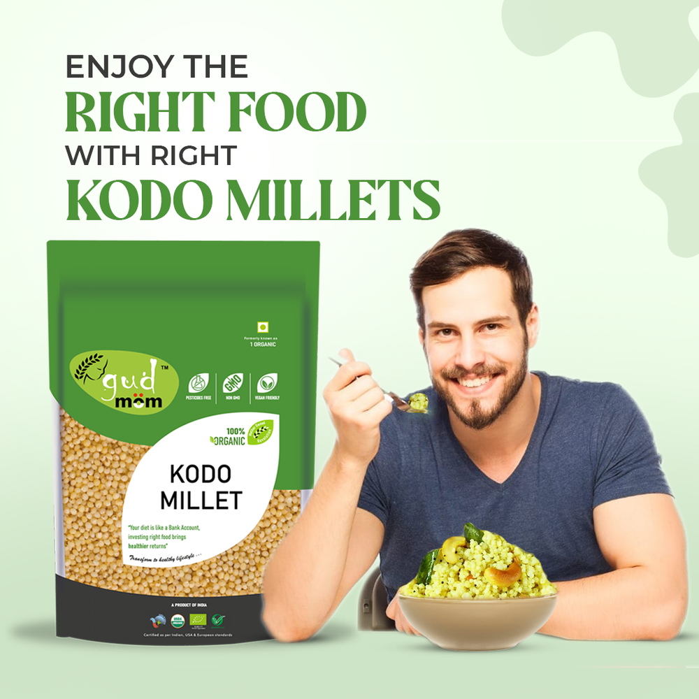 
                  
                    Gudmom Organic Kodo Millet 500g ( Pack Of 3 )
                  
                