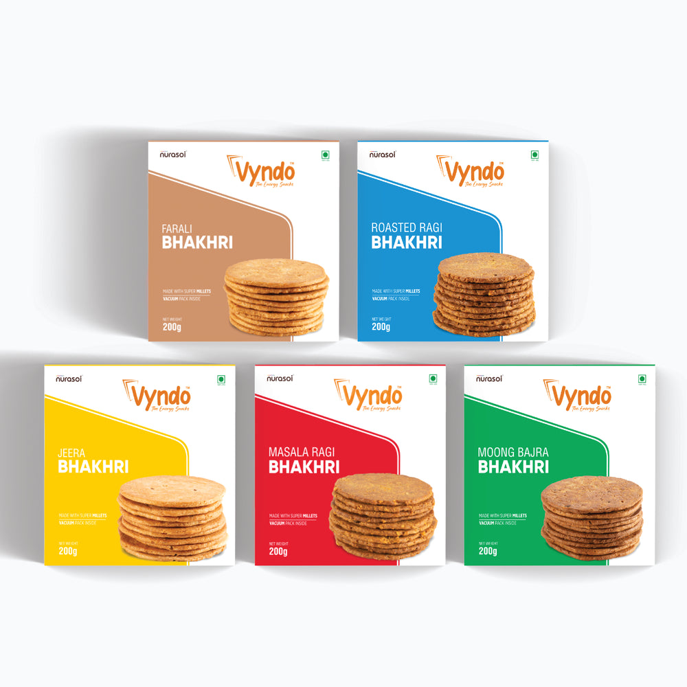 
                  
                    Vyndo All Bhakhri Combo of 5 pack (200 gm each)
                  
                