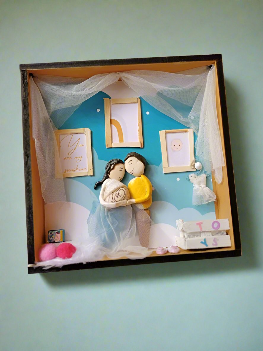 Pregnancy Pebble Art Organza Dress | Baby Shower & New Parents Gift