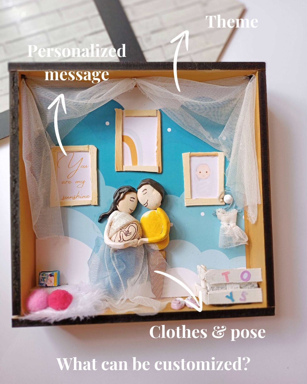 
                  
                    Pregnancy Pebble Art Organza Dress | Baby Shower & New Parents Gift
                  
                