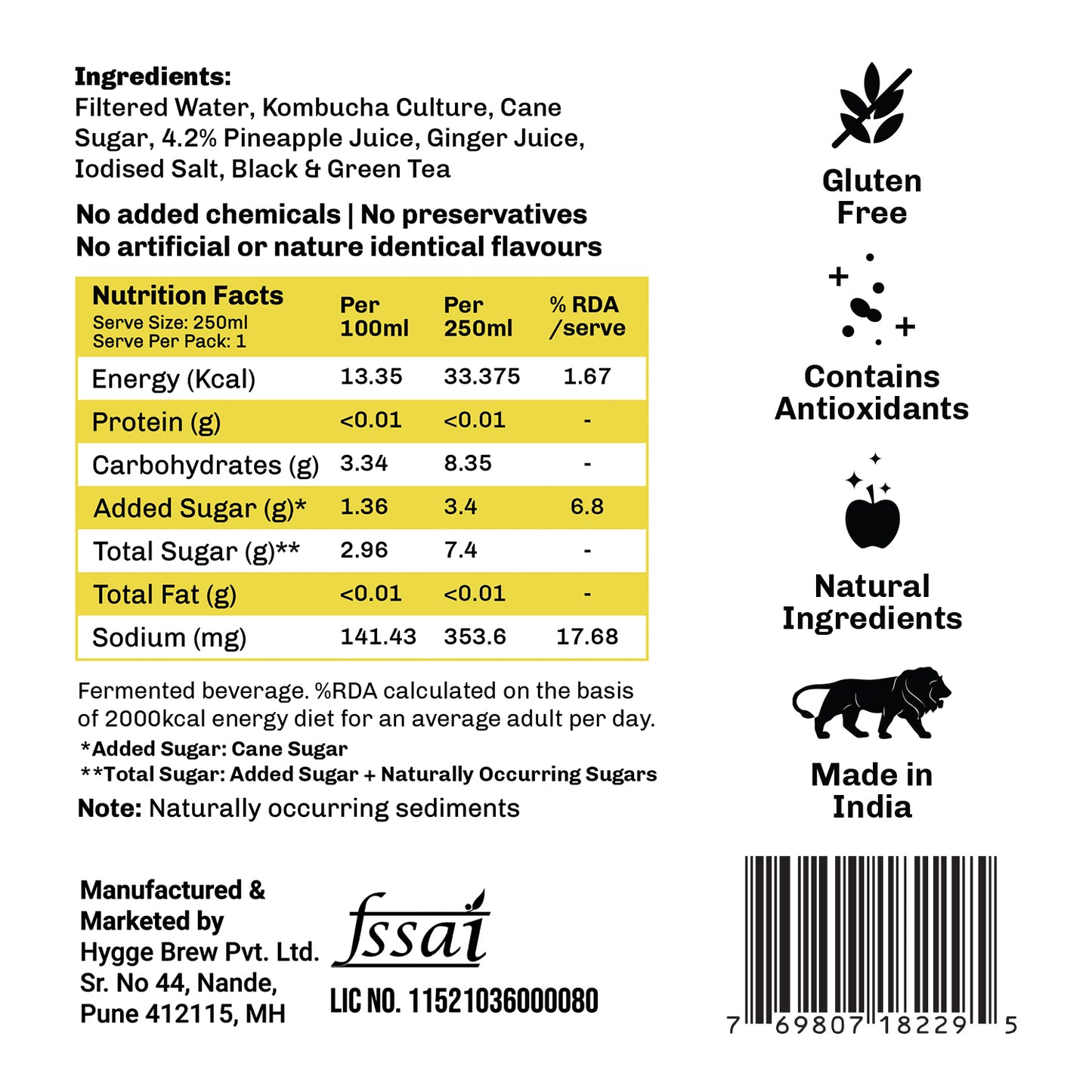 
                  
                    Umami Brew Sparkling Kombucha - Pineapple Spice Pack of 6 (6X250ml)
                  
                