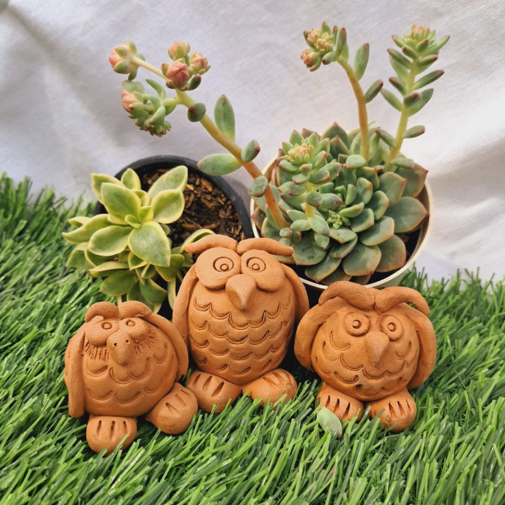 Terracotta Owl Family