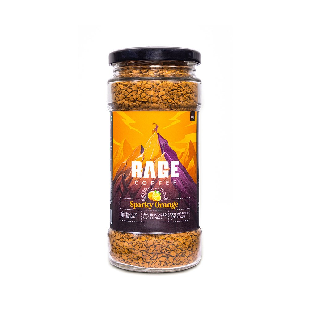 Rage Coffee Sparky Orange Flavour - Premium Arabica Instant Coffee (100g) - Kreate- Coffee