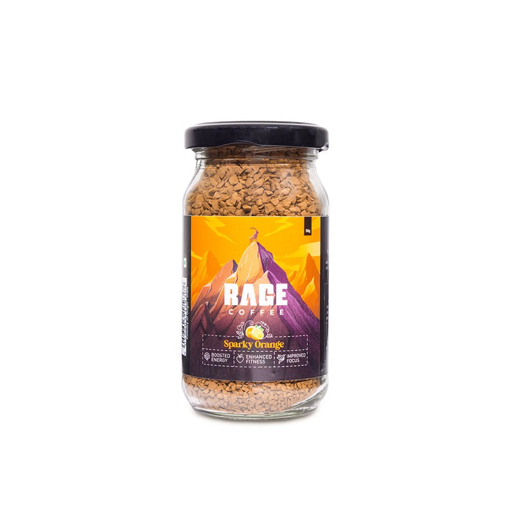 Rage Coffee Sparky Orange Flavour - Premium Arabica Instant Coffee (50g) - Kreate- Coffee