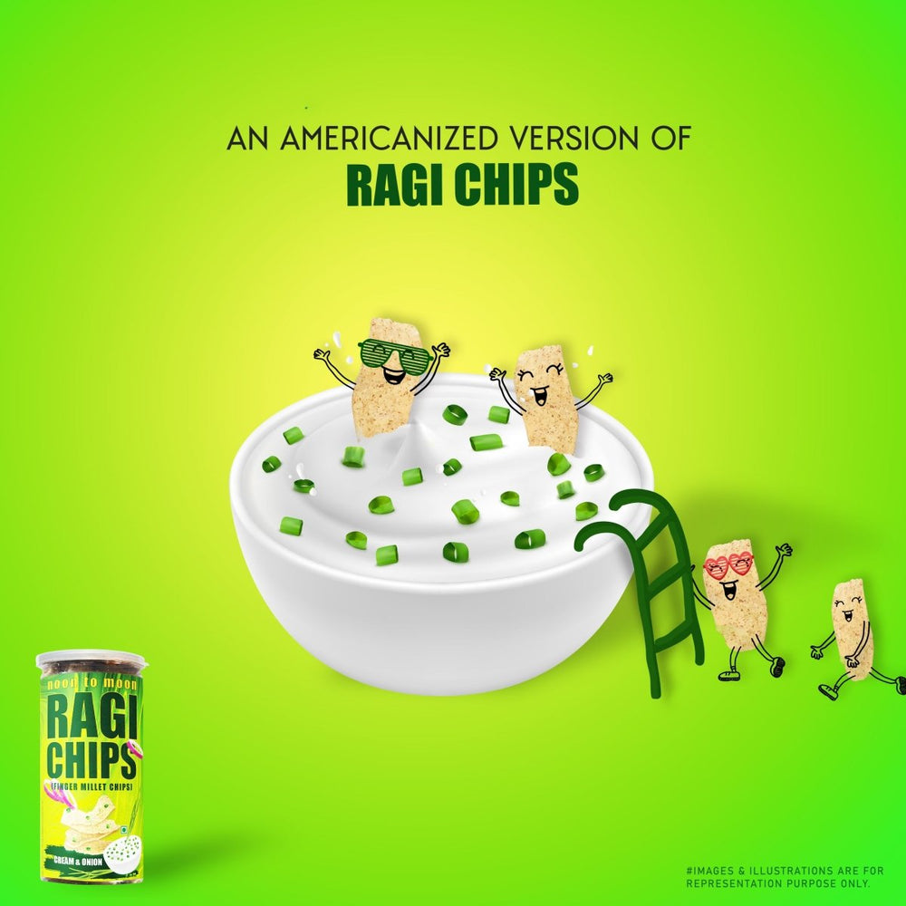 
                  
                    Ragi Chips-Cream & Onion (150g) - Kreate- Munchies
                  
                