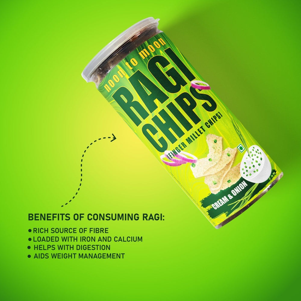 
                  
                    Ragi Chips-Cream & Onion (150g) - Kreate- Munchies
                  
                