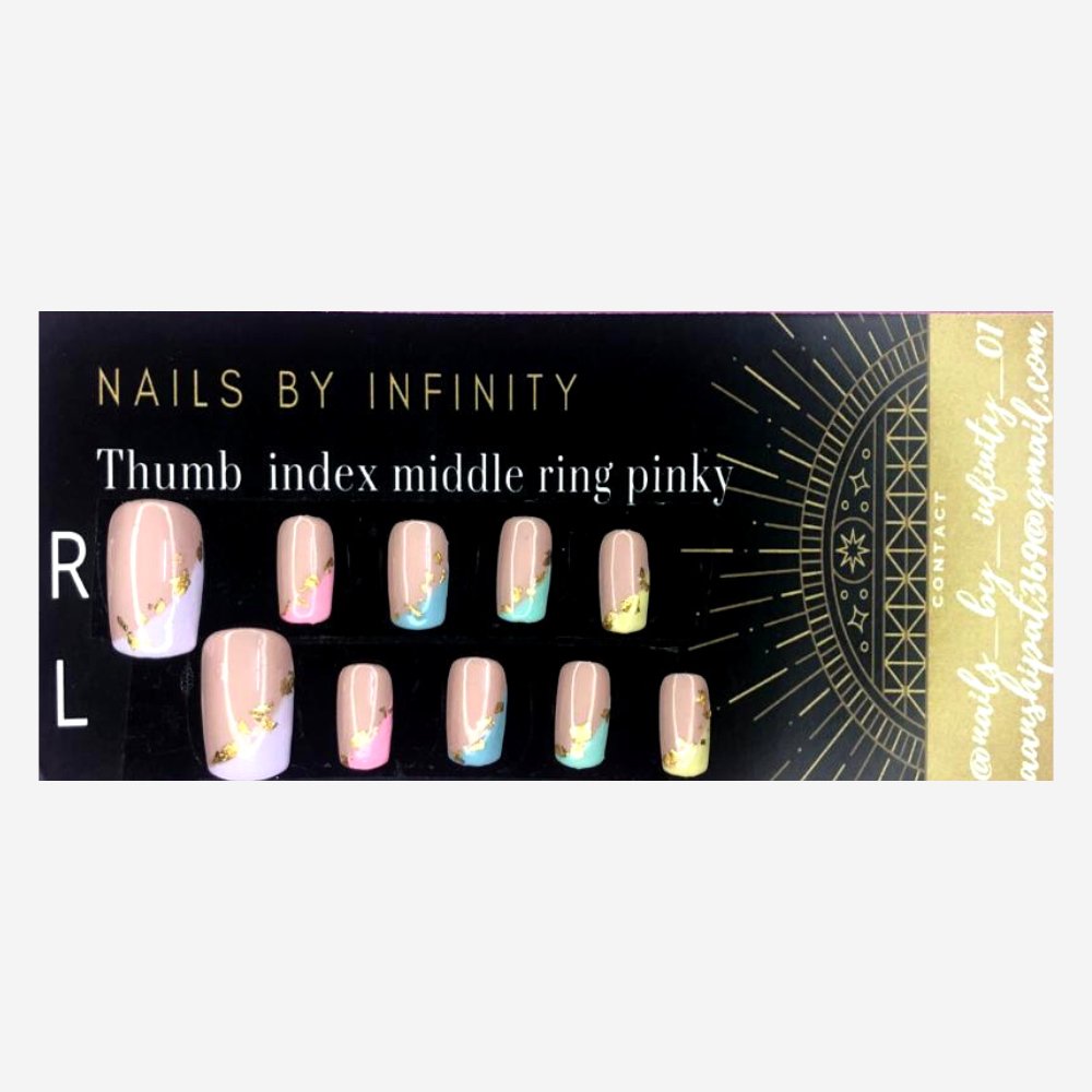 Rainbow French Nails (Set of 10) - Kreate- Nails