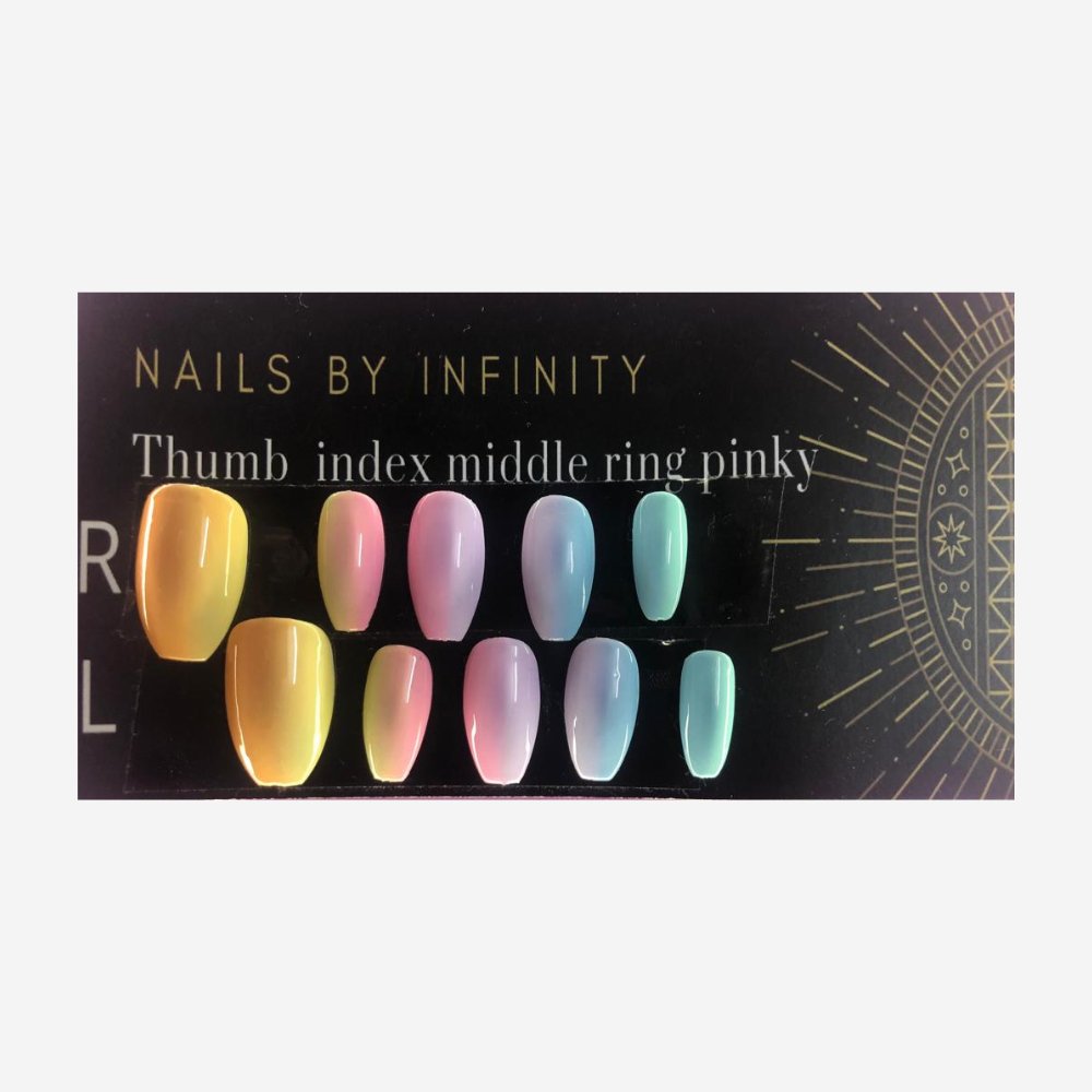 Rainbow Nails (Set of 10) - Kreate- Nails