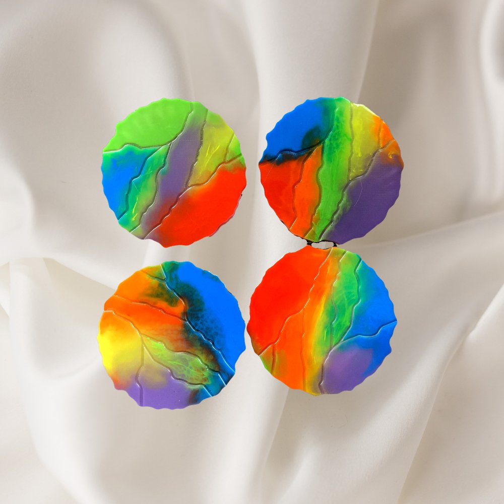 Rainbow Resin Coasters (Set of 4) - Kreate- Coasters