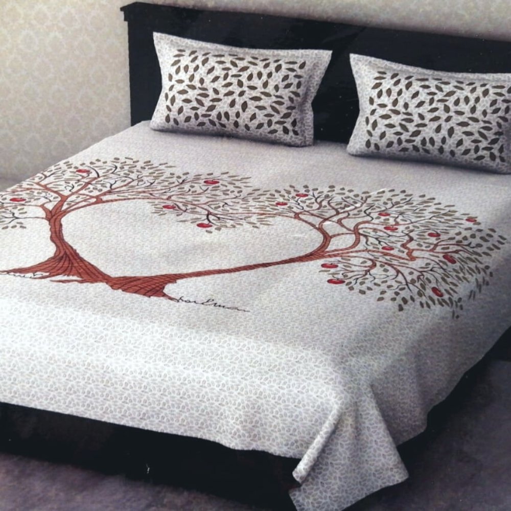 
                  
                    Rajasthani Jaipuri Traditional Sanganeri Print King Size Bedsheet with Pillow Covers - Kreate- Bedding
                  
                