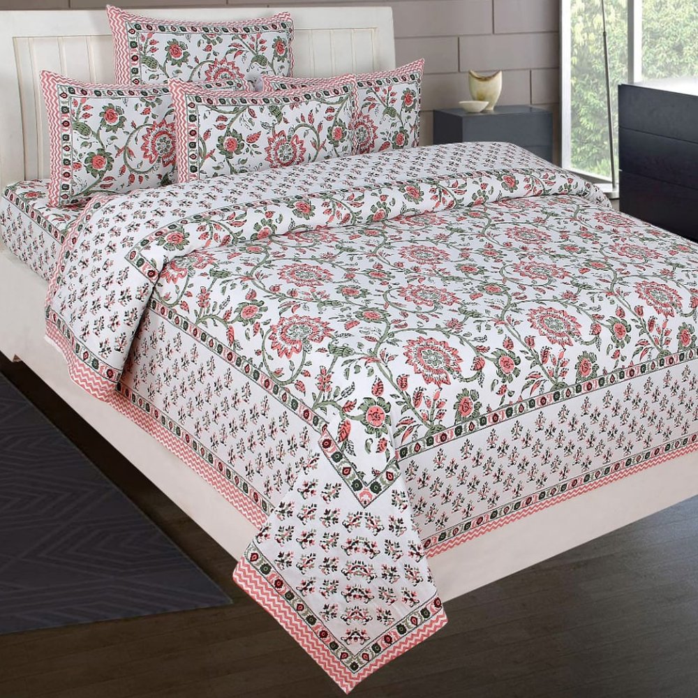Rajasthani Pure Cotton Bedsheet - Kreate- Bedding