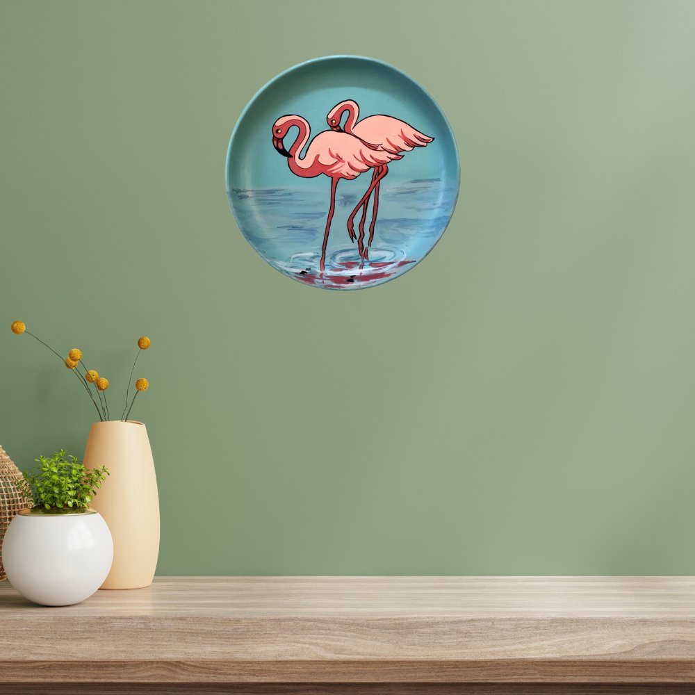 Rang Sang Flamingo on Wall Plate - Kreate- Wall Decor