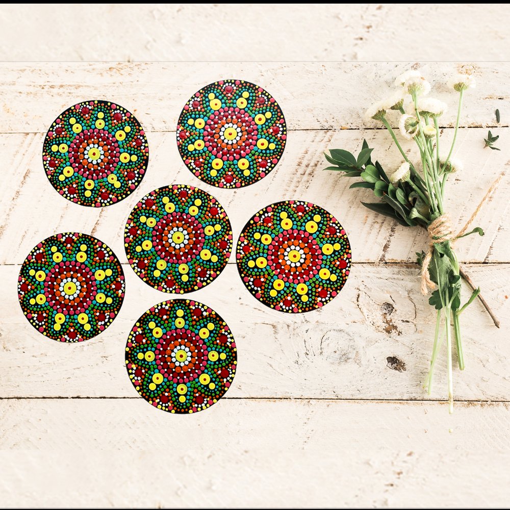 Rangoli Coasters ( Pack of 2 ) - Kreate- Coasters