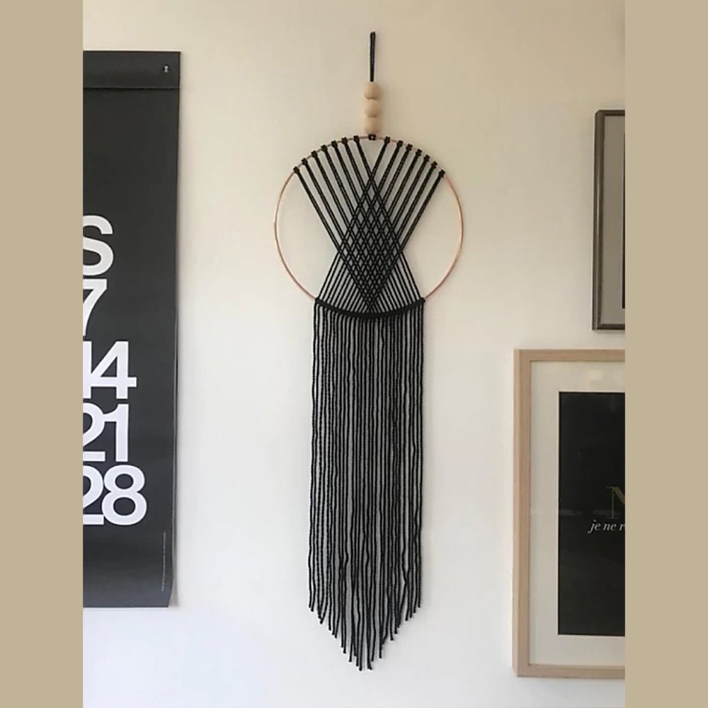 Ras Handmade Black Boho Wall Hanging For Home Decor - Kreate- Wall Decor