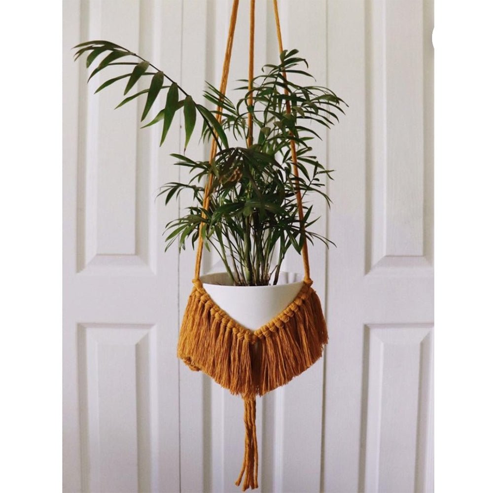 Ras Handmade Macrame Boho Plant Hanger - Kreate- Planters & Pots