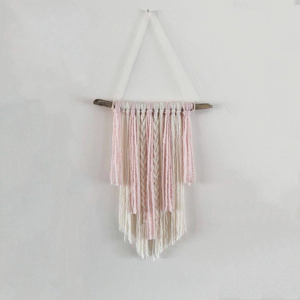 Ras Handmade Pink And White Boho Wall Hanging - Kreate- Wall Decor