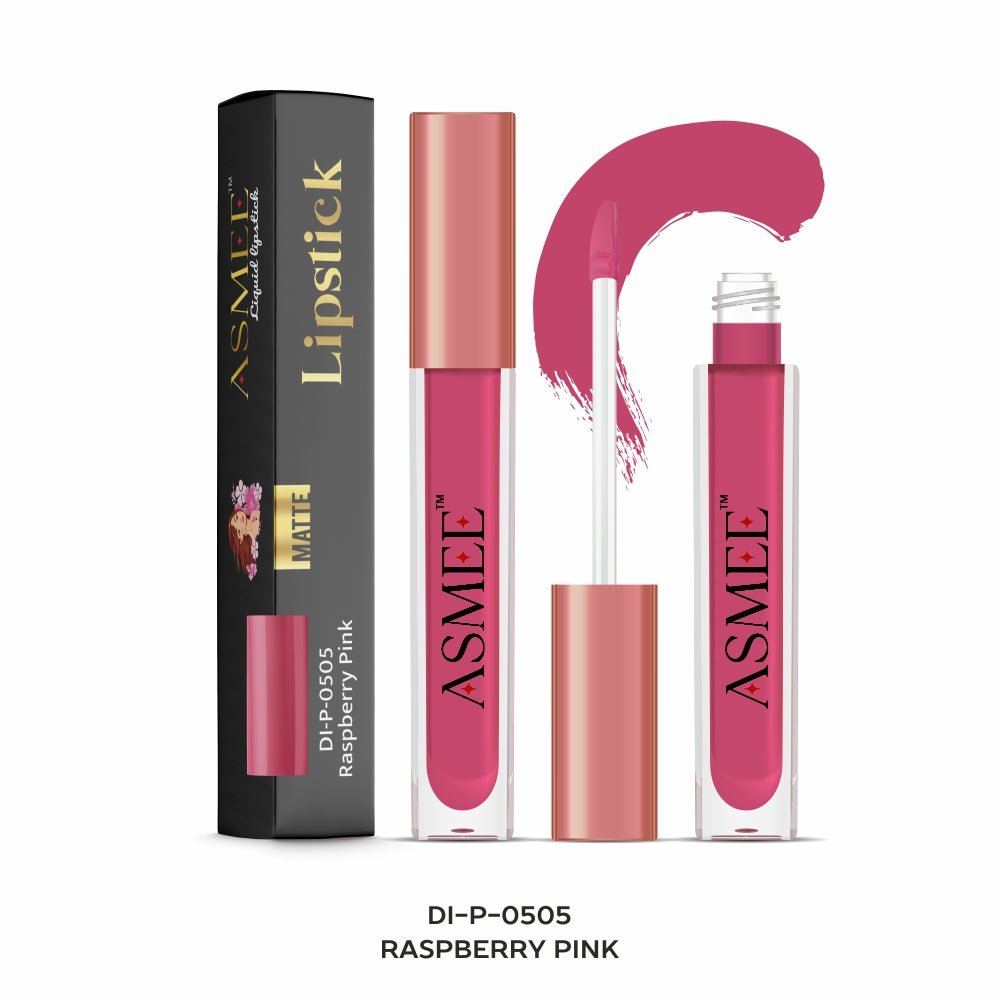Raspberry Pink-Asmee Liquid Matte Lipstick (4ml) - Kreate- Lips