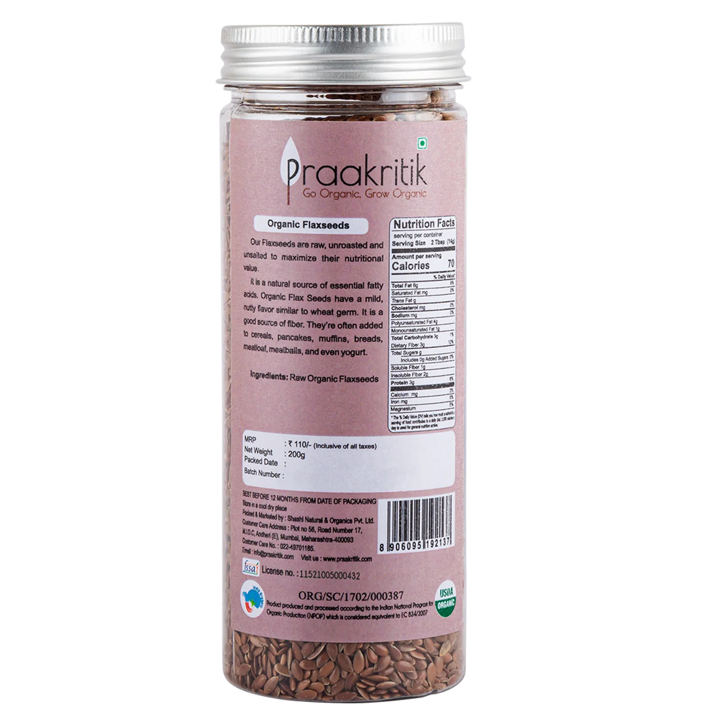 
                  
                    Praakritik Organic Raw Flaxseeds (200g)
                  
                