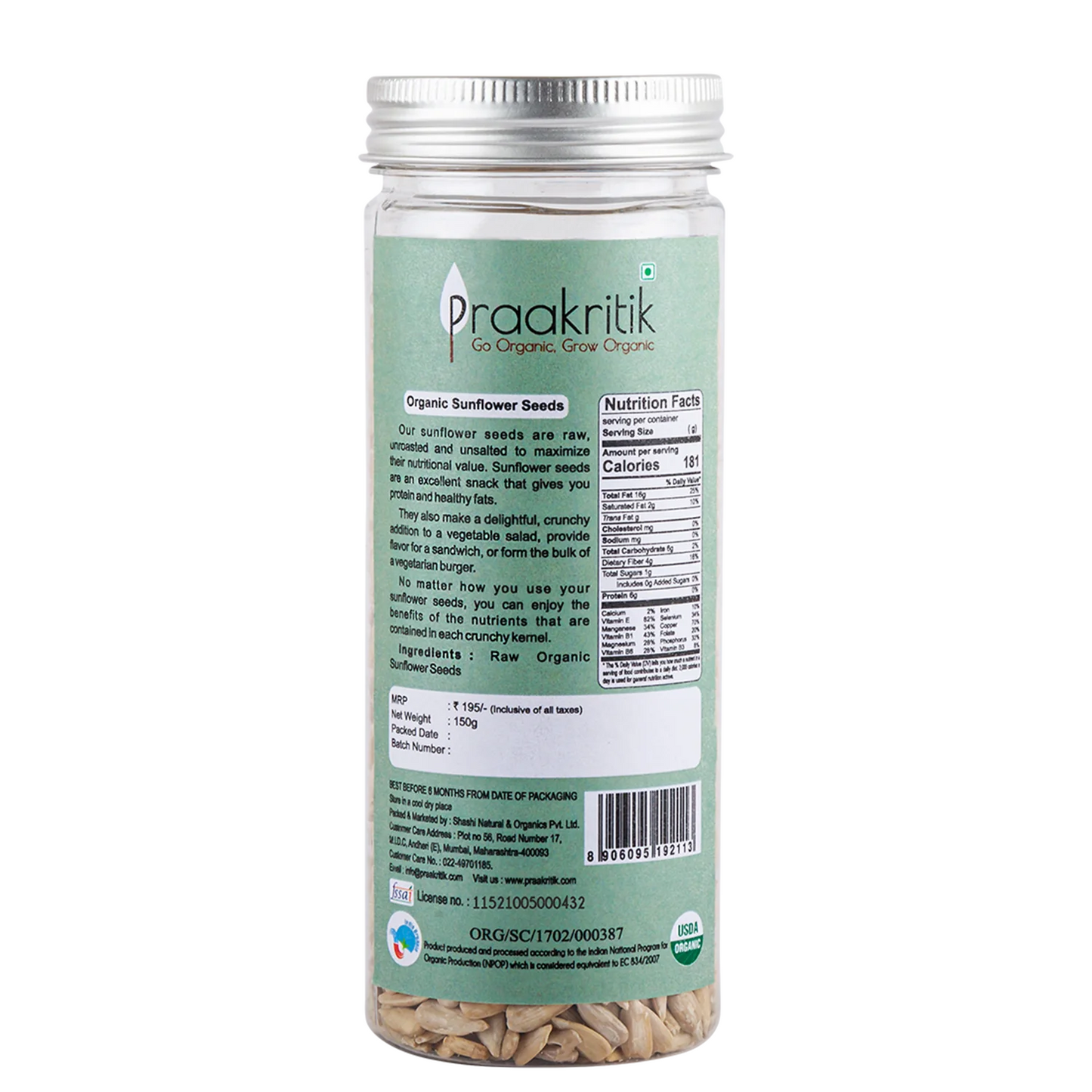 
                  
                    Praakritik Organic Raw Sunflower Seeds (150g)
                  
                