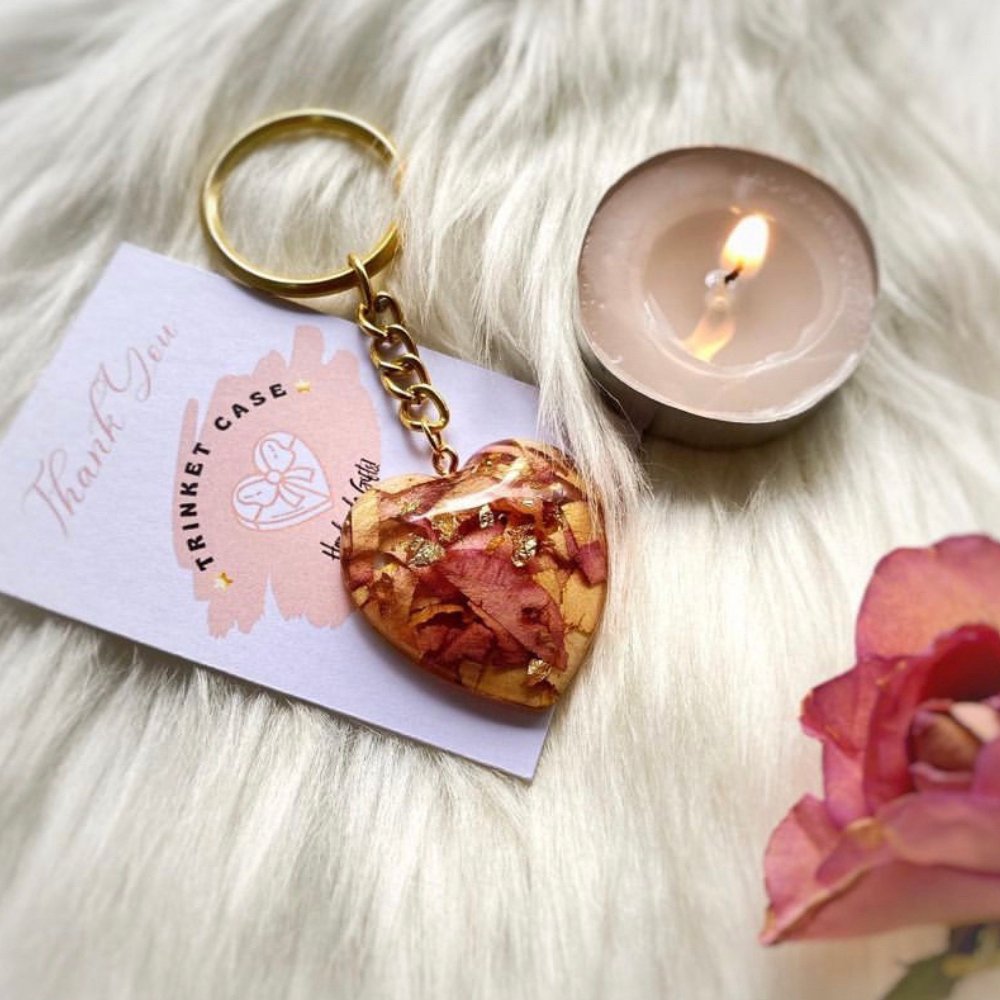 Real Rose Keychain - Kreate- Key Chains