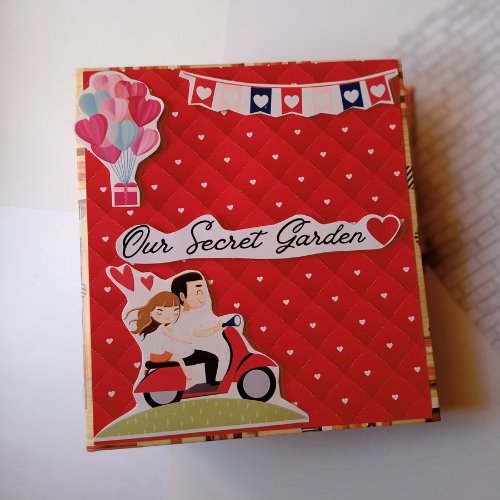 Red and black personalised Floral wedding anniversary scrapbook - Kreate- Scrapbook