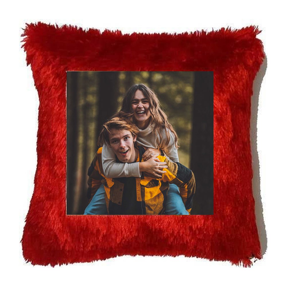 Red Fur Cushion - Kreate- Cushions & Covers