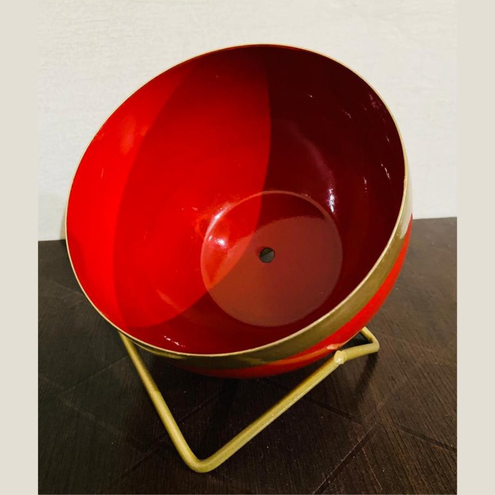 
                  
                    Red Gold Metal Pot - Kreate- Planters & Pots
                  
                