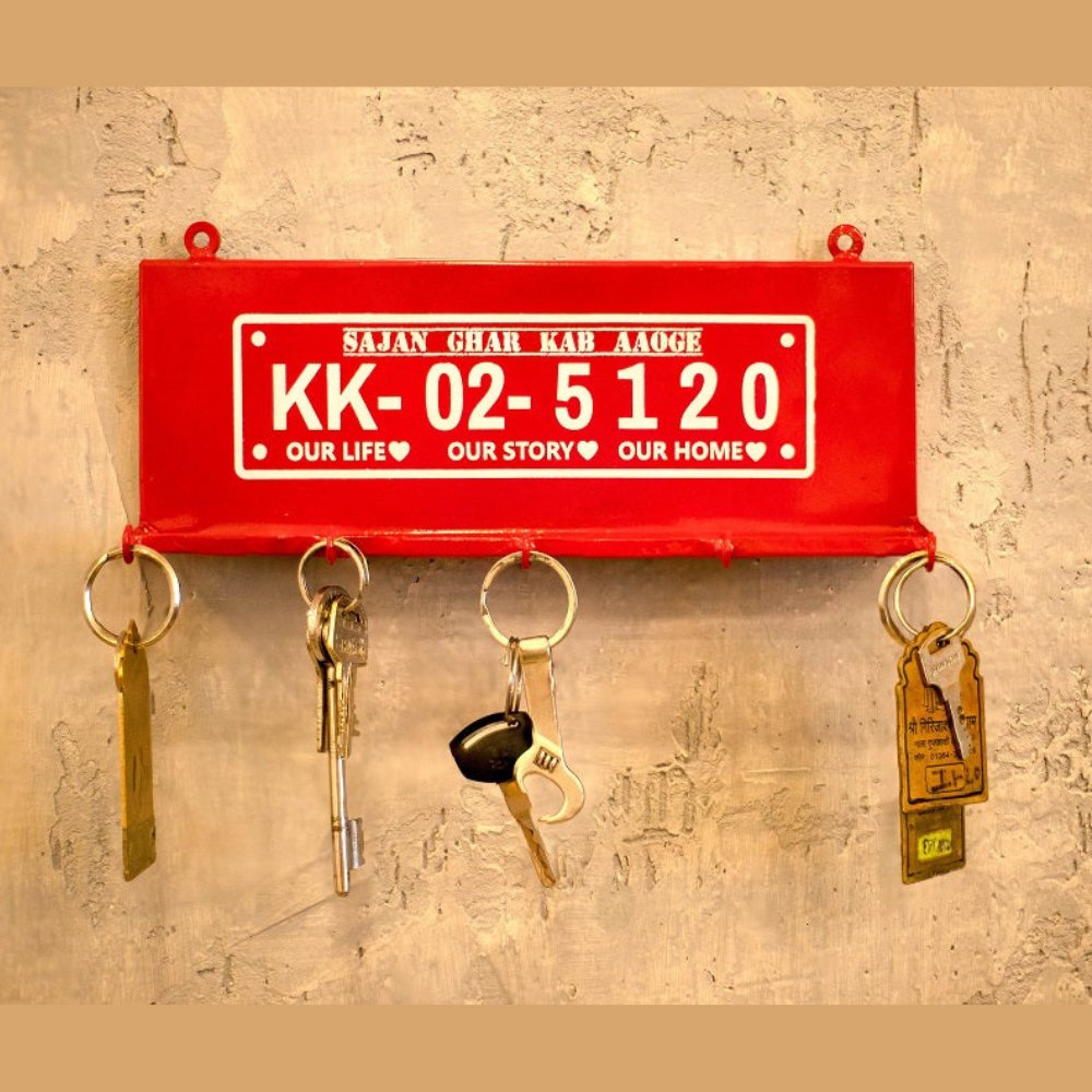 Red Key Holder - Kreate- Wall Decor