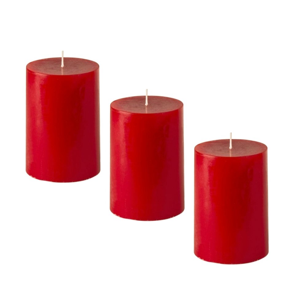 Red Pillar Candle (Set of 2) - Kreate- Candles & Holders