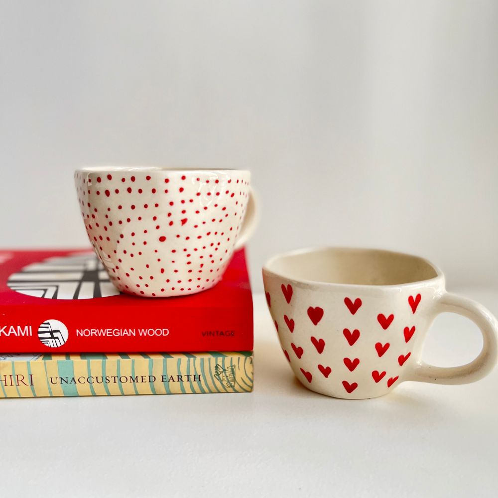 Red Robbin Mug Pair - Kreate- Cups & Mugs
