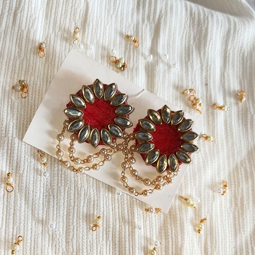 Red Stud Earrings - Kreate- Earrings