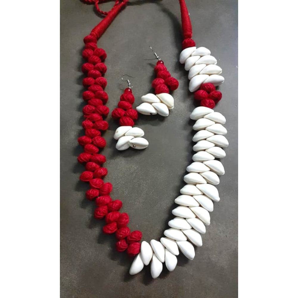 Red & White Handmade Jewellery - Kreate- Jewellery Sets