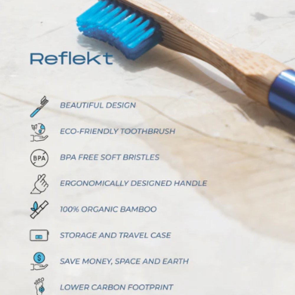 
                  
                    Reflekt Foreverhandle Bamboo Toothbrush (Royal Blue) - Kreate- Dental Care
                  
                